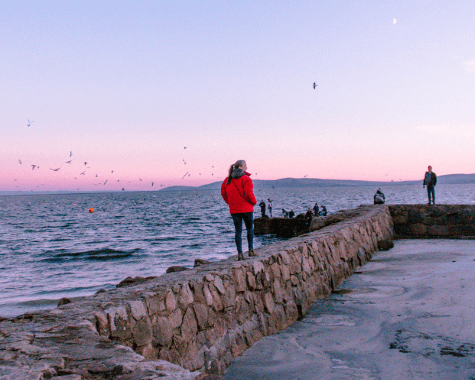 sunset on the Salthill Prom in Galway