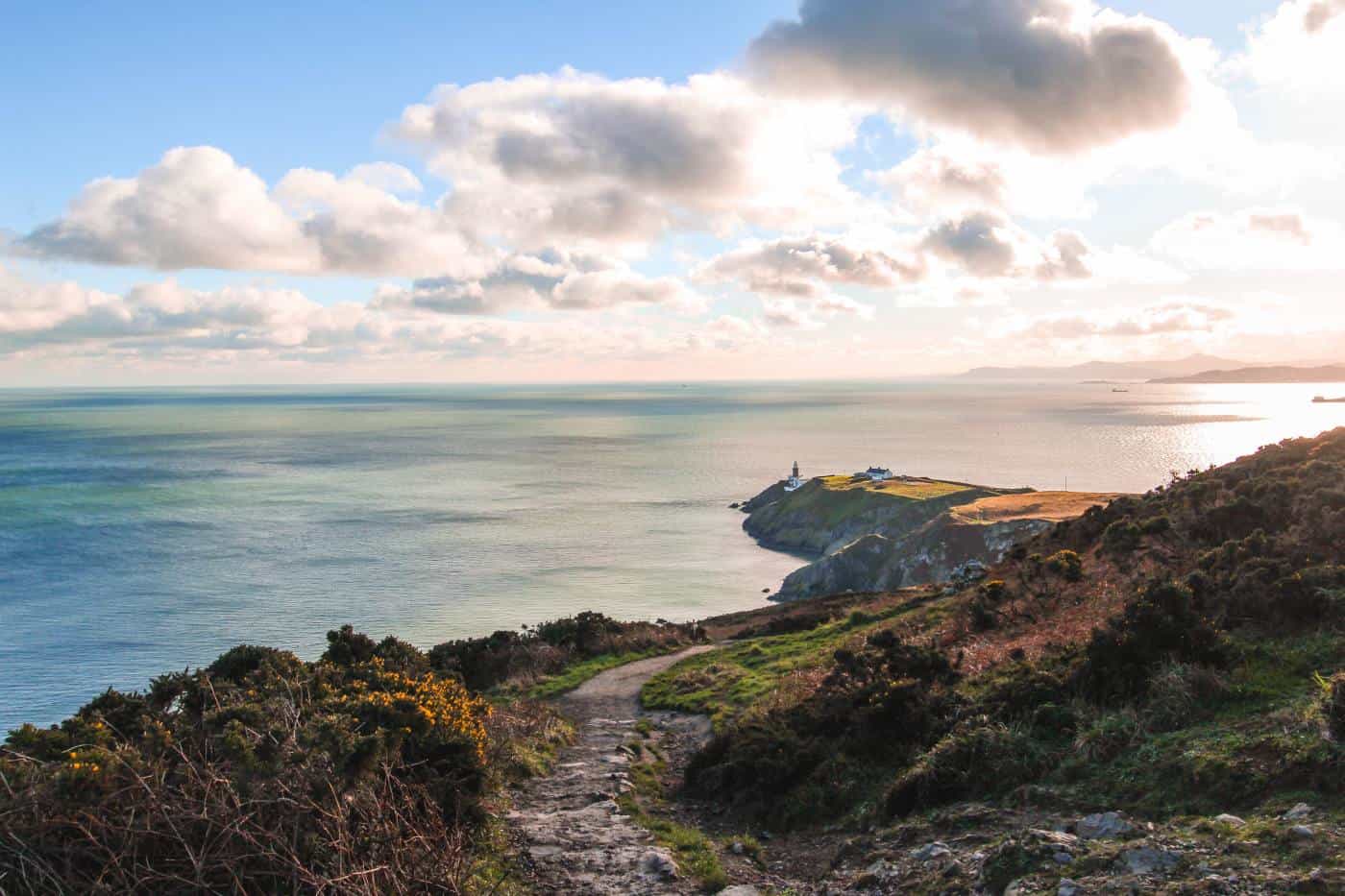 View of the lighthouse on the Howth Cliff Walk