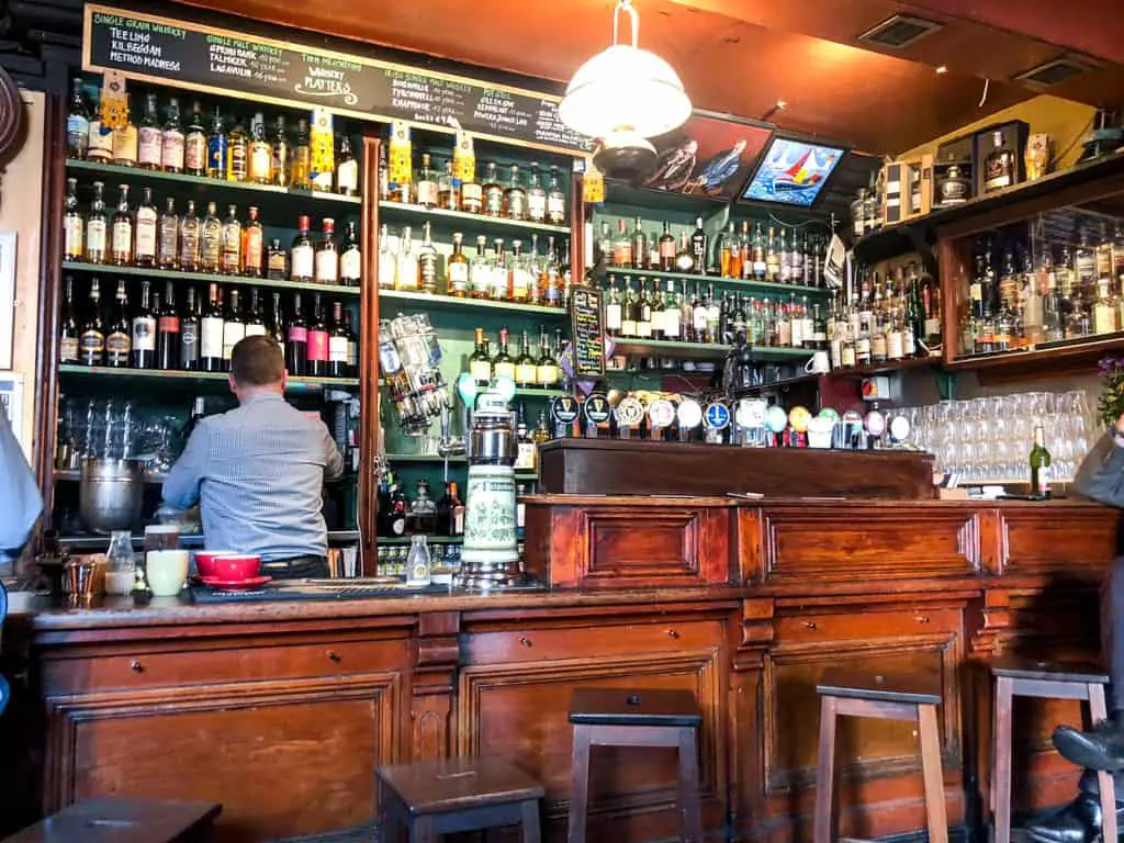 The cozy interior of Tigh Neachtain pub in Galway Ireland.