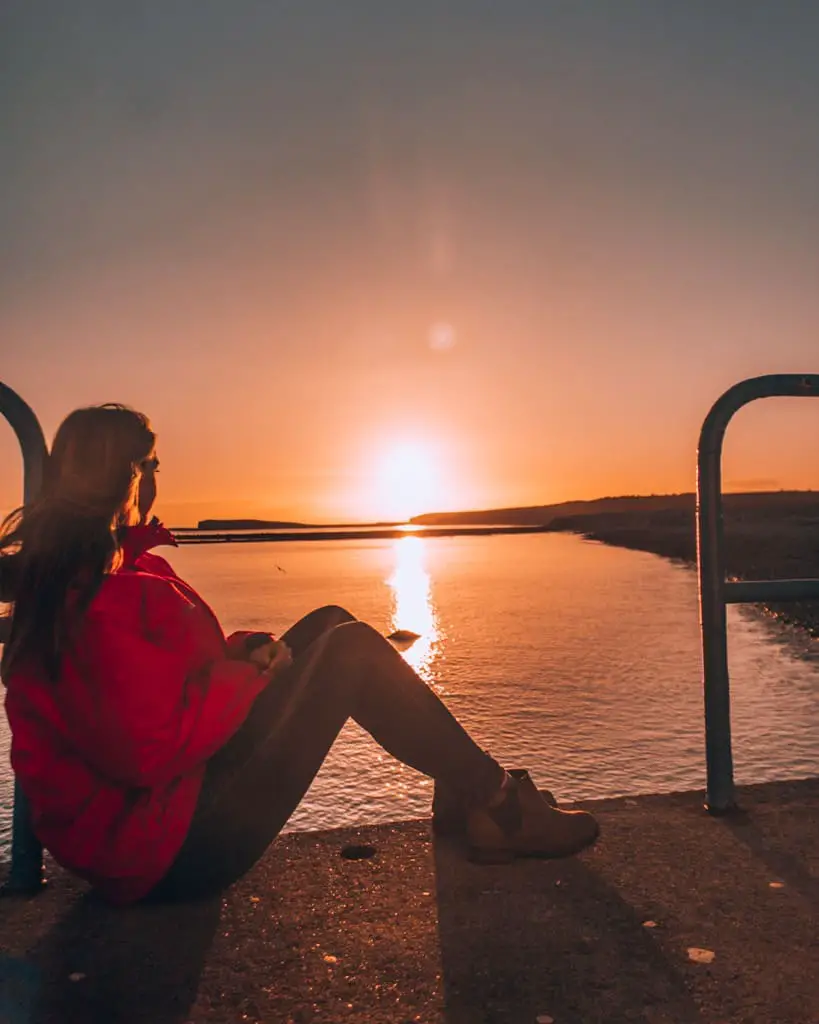 Sunset from the Blackrock Diving Pier in Salthill Galway Ireland.