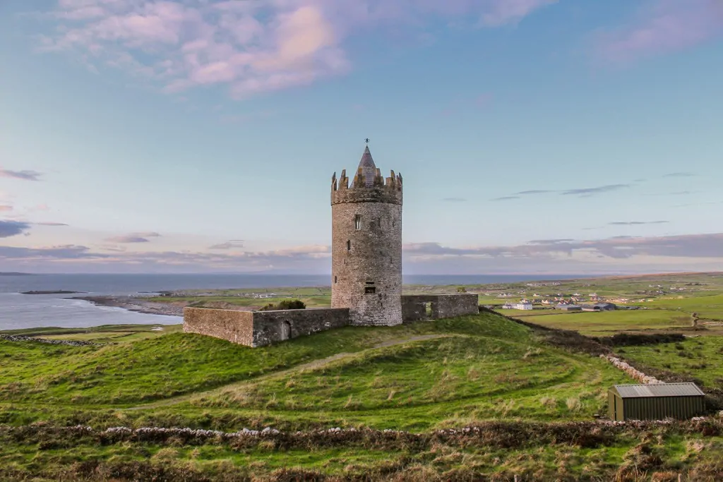 Doonagore Castle at Sunset in Doolin, Ireland