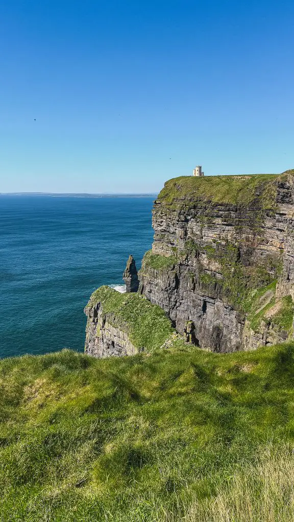 View of O'Brien's Tower at the Cliffs of Moher in Ireland.