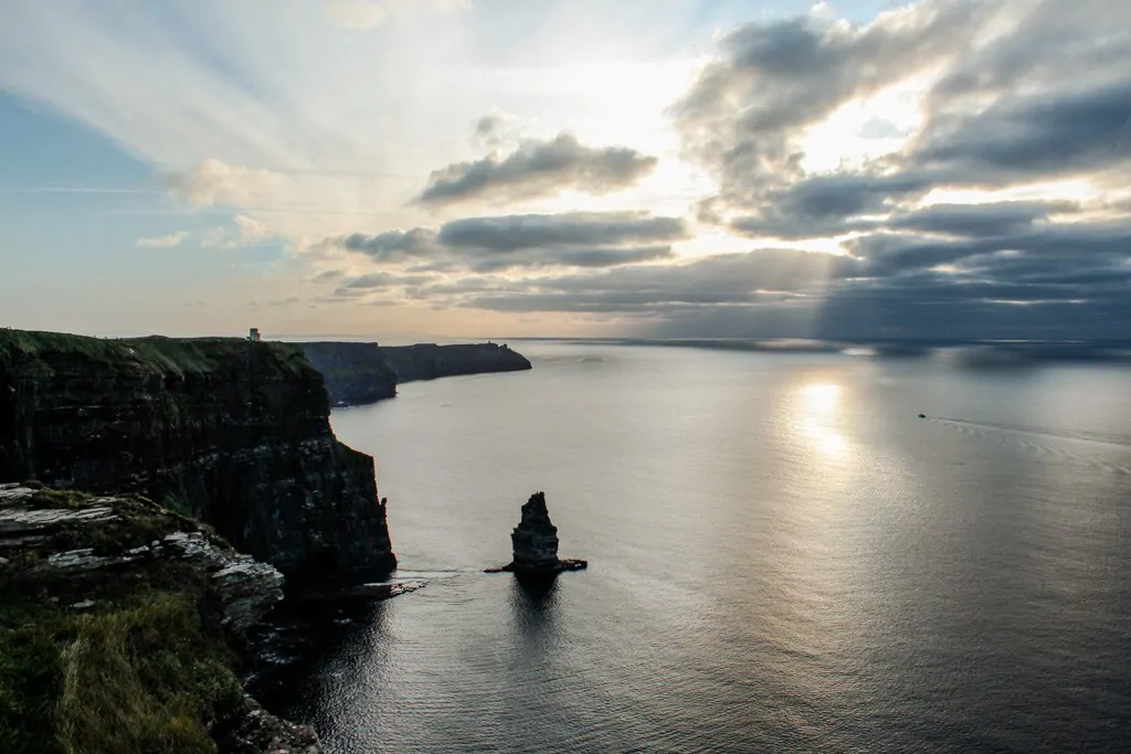sunset cliff walk from Doolin to the Cliffs of Moher
