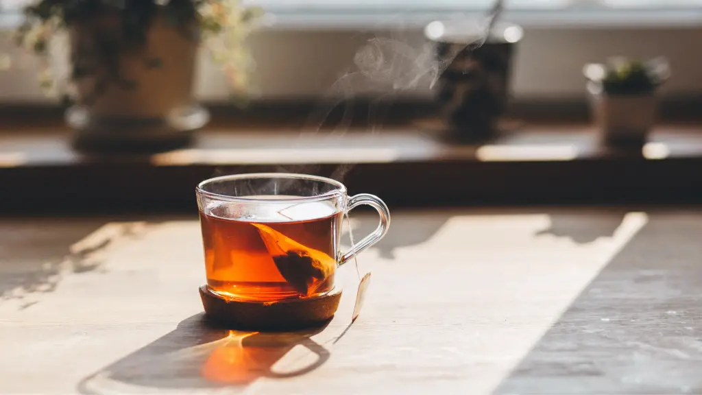 mug of tea on the counter.