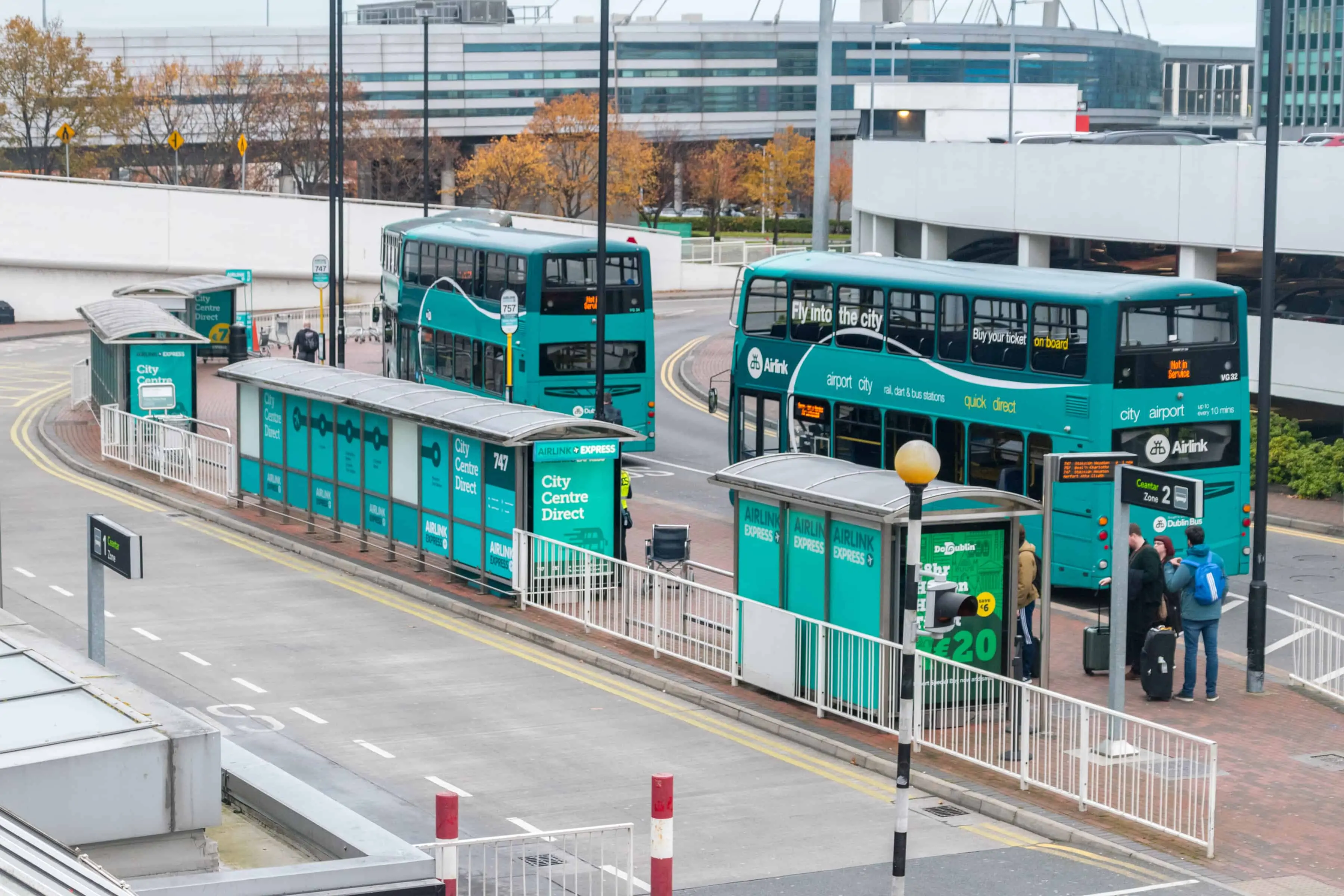 Airlink bus service from Dublin airport to Dublin city center