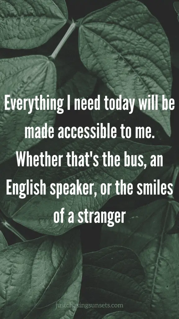 Travel affirmation for abundance