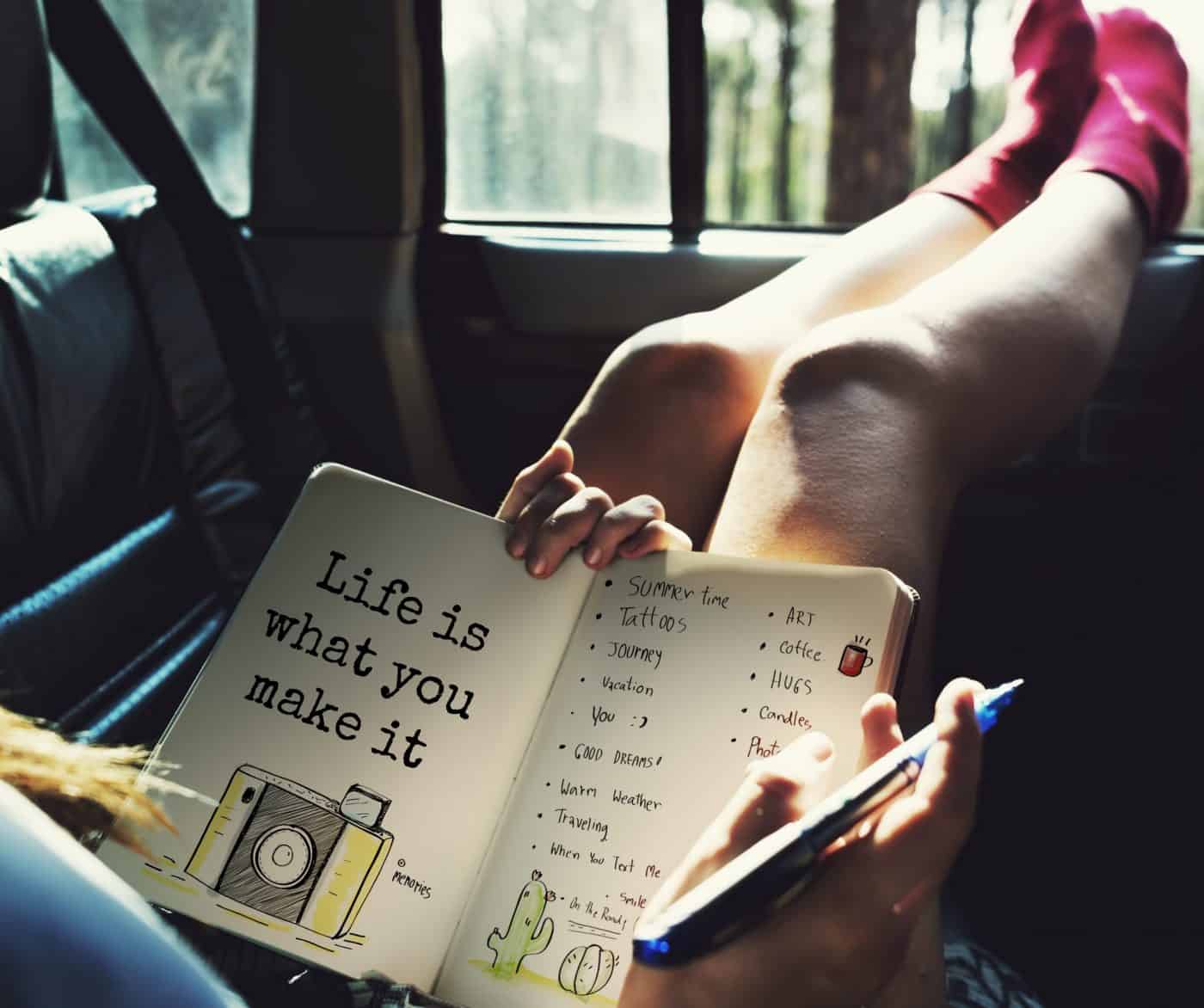 Write down travel affirmations