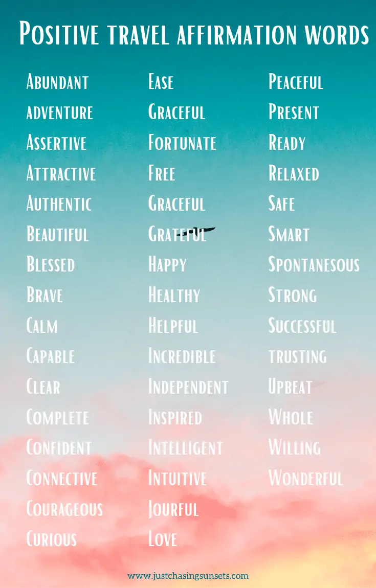 Positive Travel Affirmation Words