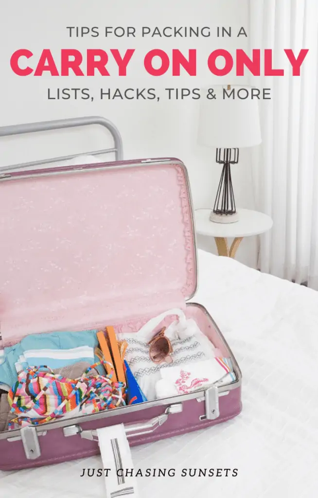 Tips for packing in a carry on only