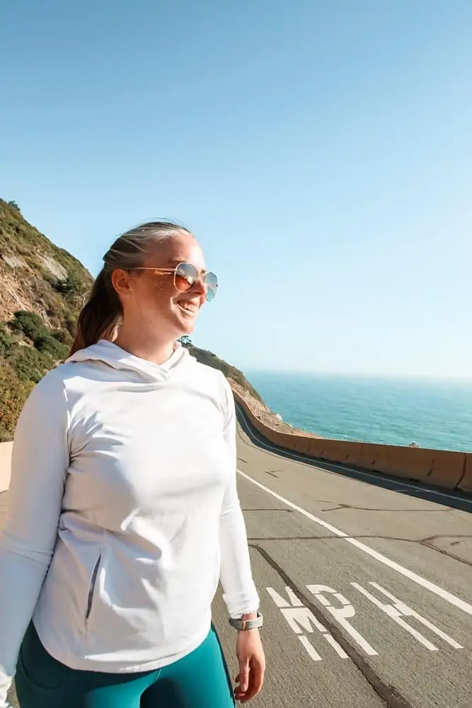 what to wear in Pacifica - picture of me on Devil's Slide in Pacifica Ca.