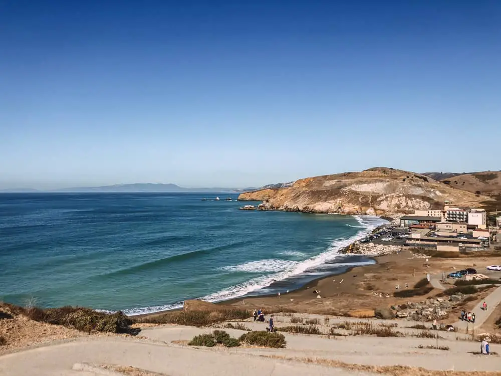 Rockaway Beach in Pacifica CA as seen from the Coastal Trail