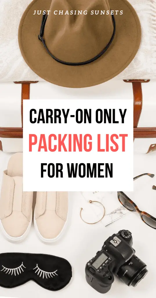 Carry on only packing list for women