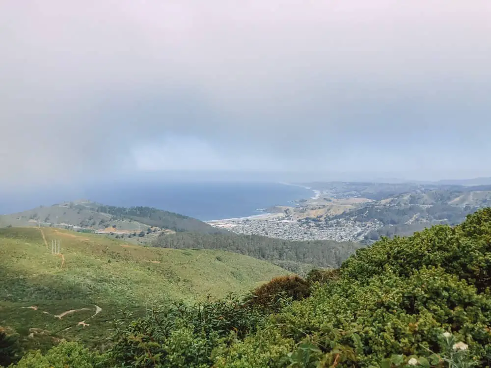 View of Pacifica from the Montara Mountain hike in Pacifica.