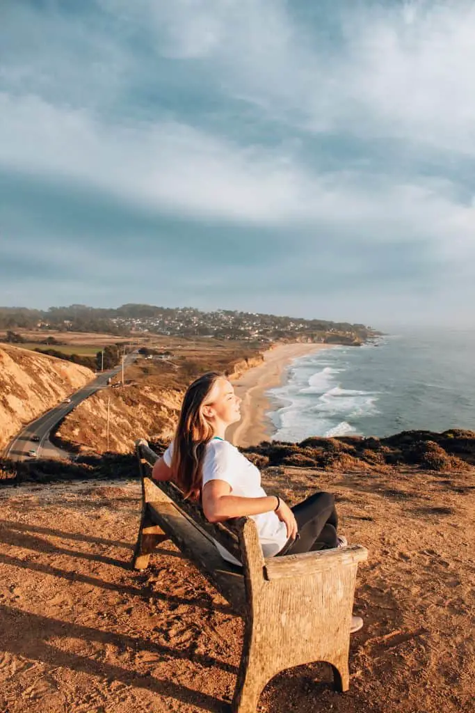 Gray whale cove trail at sunset in Half Moon Bay