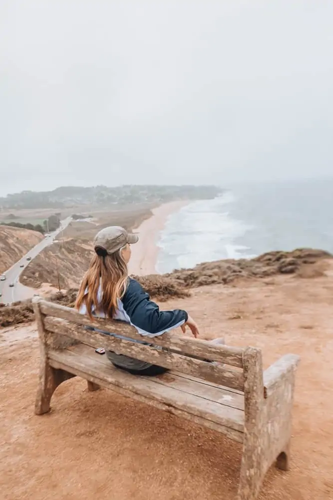 Lookout point on Gray Whale Cove Trail in Half Moon Bay, CA