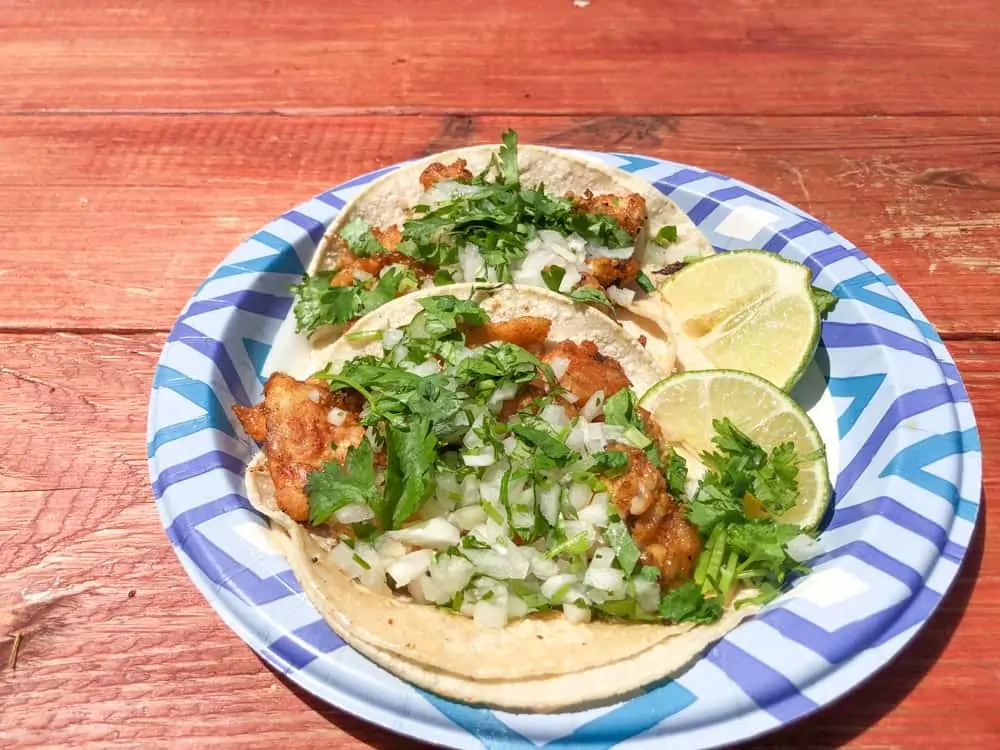 Fish tacos from Mercado & Taqueria de Amigos in Pescadero, CA