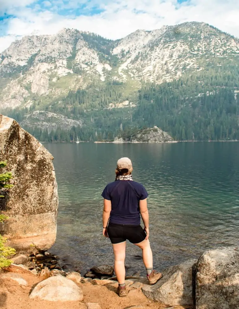 Looking out across Emerald Bay to Fannette Island from the Rubicon Trail