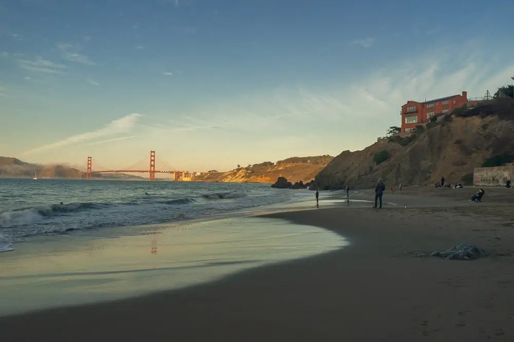 China Beach front with views of the Golden Gate Bridge