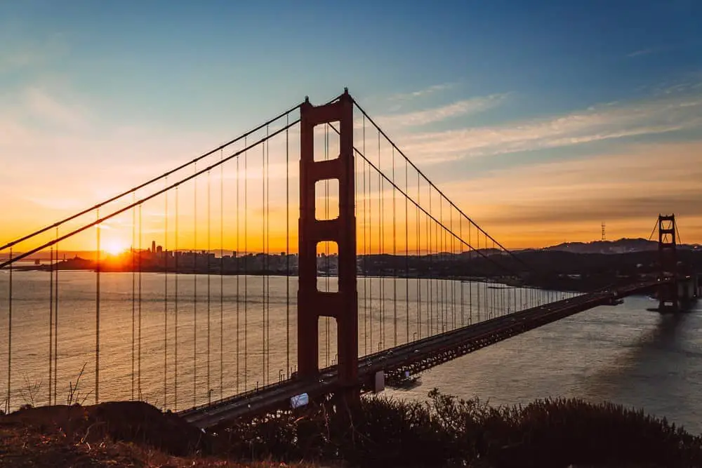 View of the Golden Gate bridge from Battery Spencer