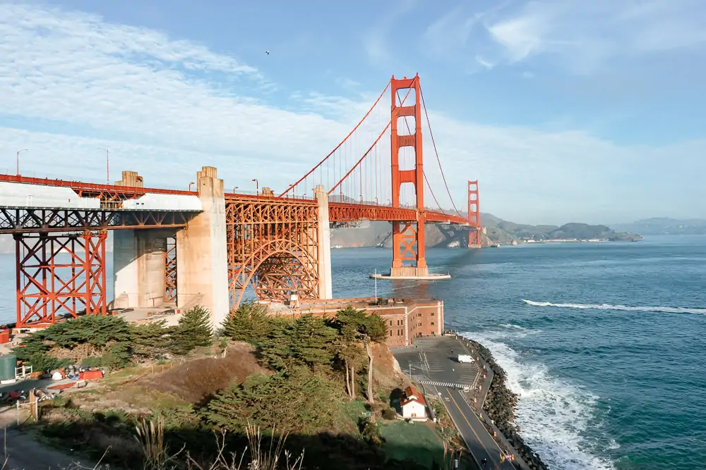 Golden Gate Bridge above Fort Point