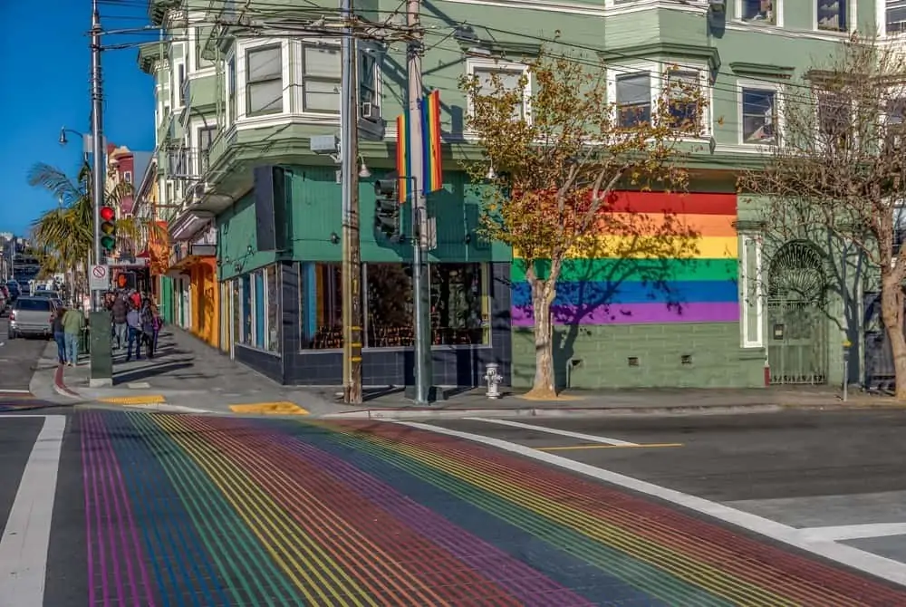 Castro District Rainbow Crosswalk Intersection - San Francisco,