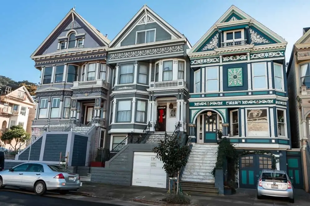Four seasons Victorian homes in the Haight-Ashbury, San Francisco, California.