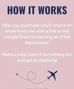 How to use the travel planner worksheets