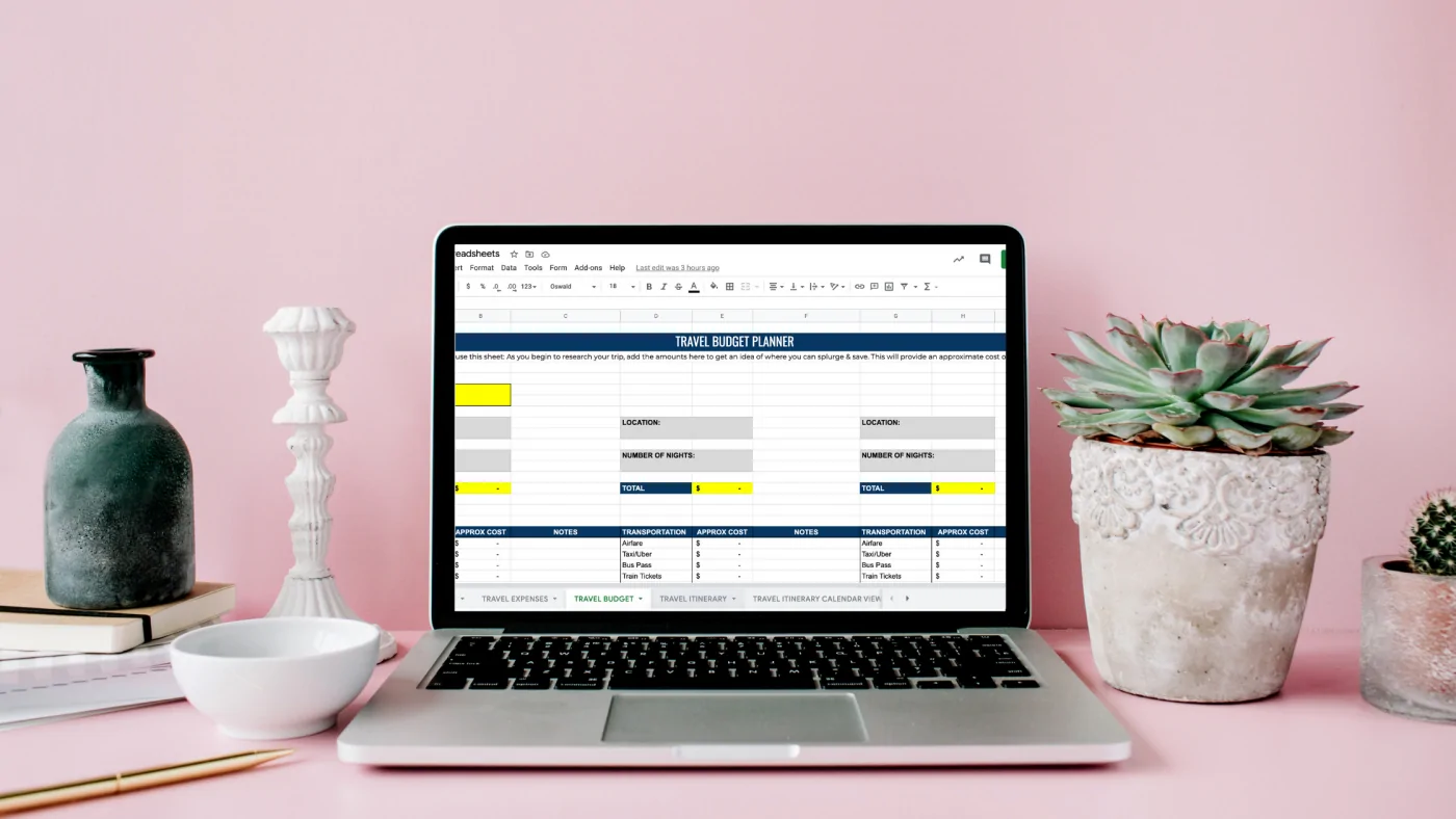 Travel Planner Spreadsheet How to Stay Organized with this Google