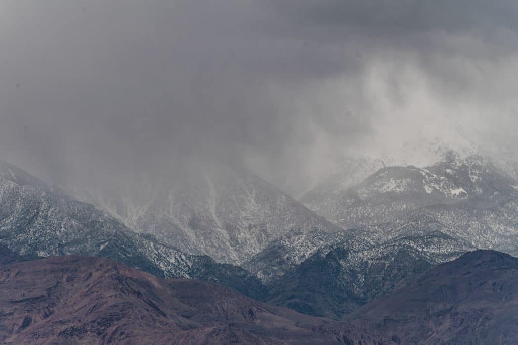 Telescope Peak covered in snow in Death Valley National Park