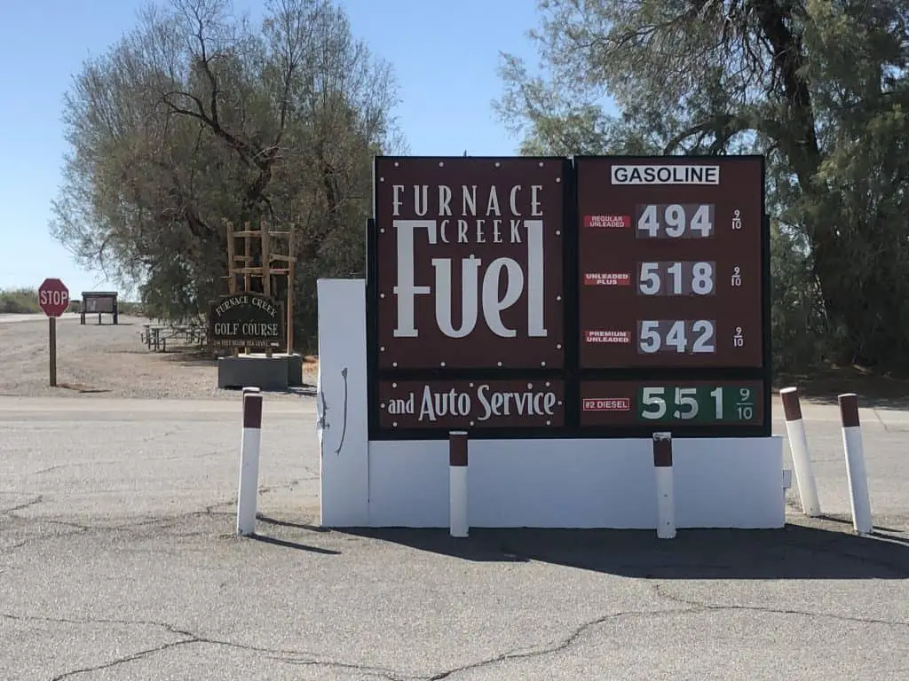 Furnace Creek Gas station in Death Valley