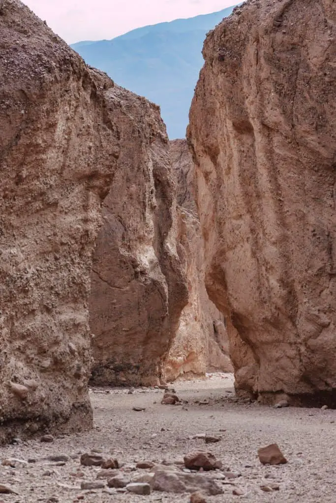 Dry Waterfalls of the Natural Bridge in Death Valley National Park