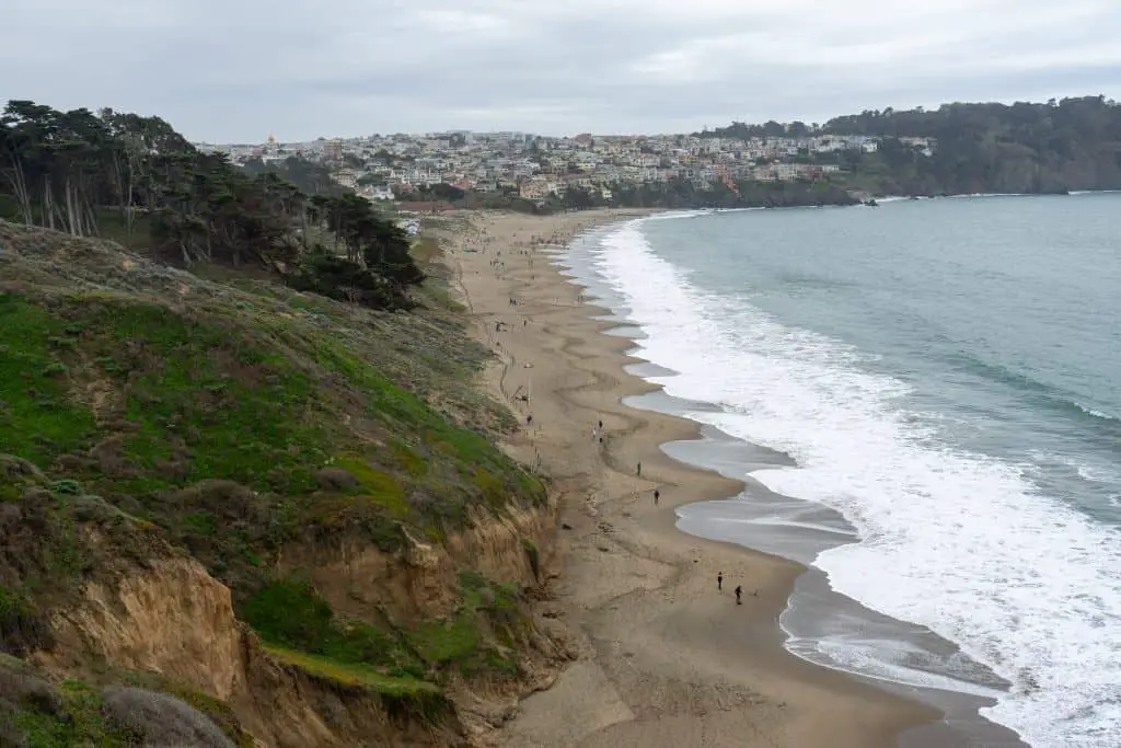 View of Baker Beach from above. 