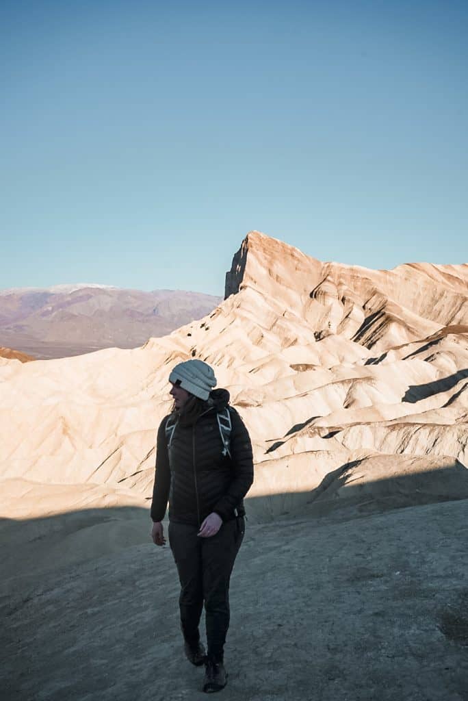 what to wear for sunrise at Zabriskie Point