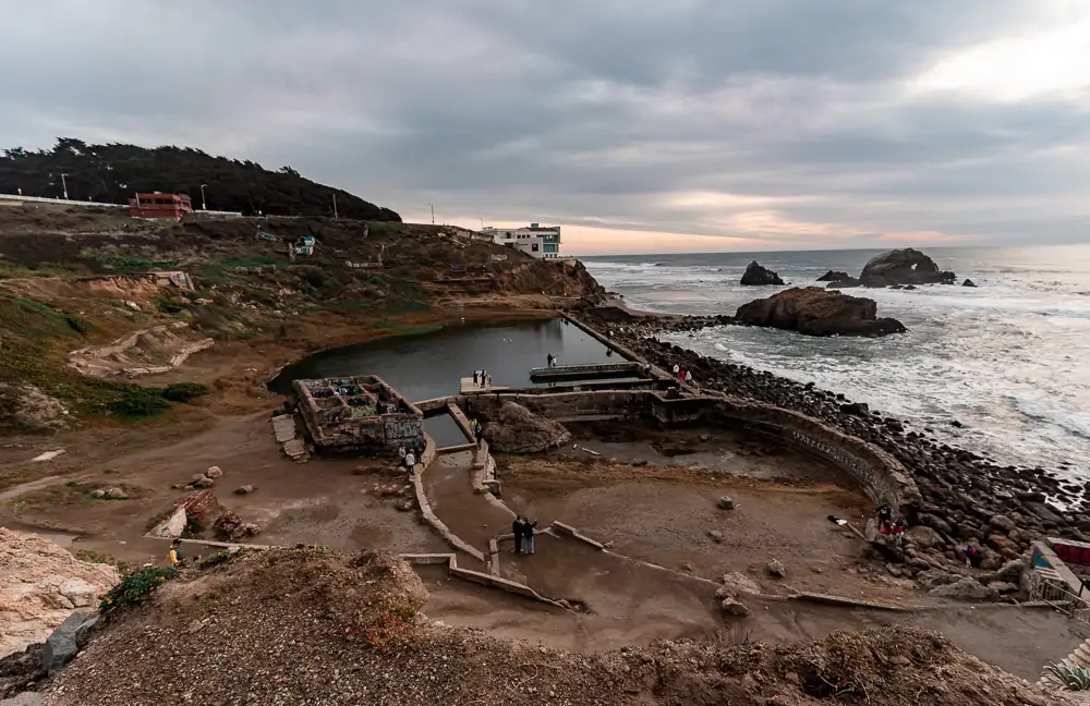 Sutro Baths at Sunset in San Francisco, CA