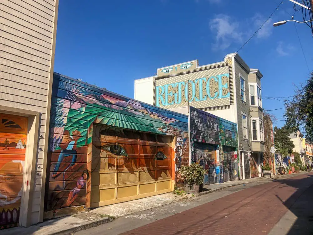 Balmy Alley Murals in the Mission District San Francisco, CA.