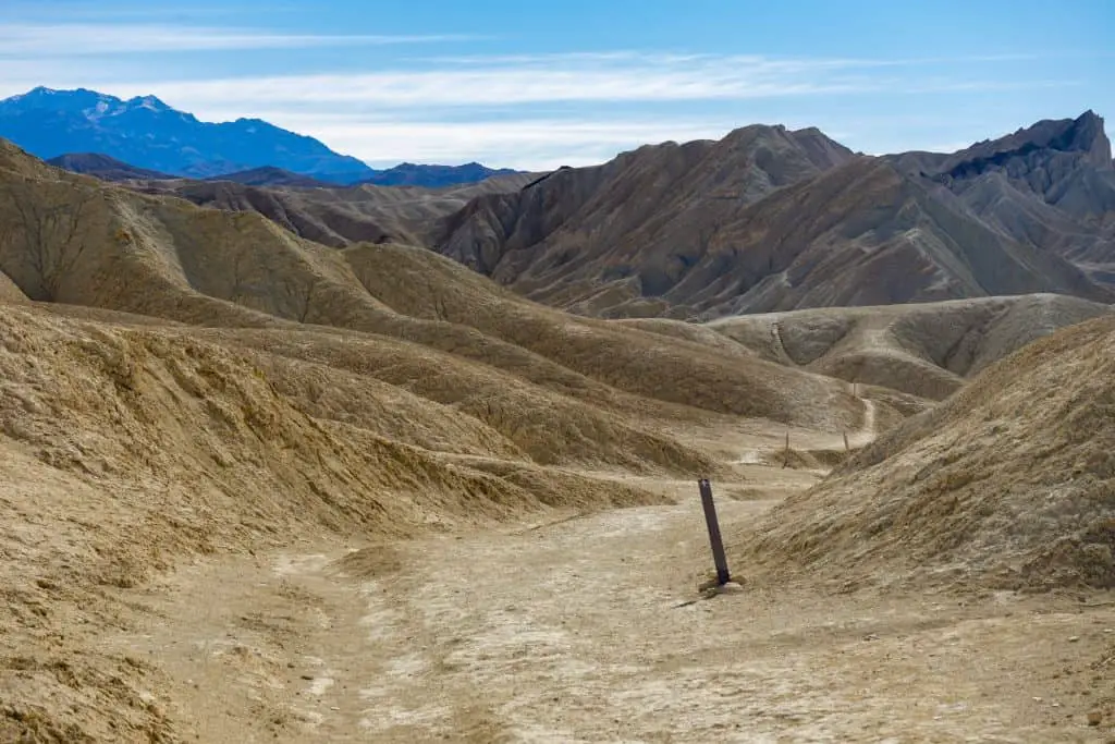 Golden Canyon Trail through the Badlands Daath Valley