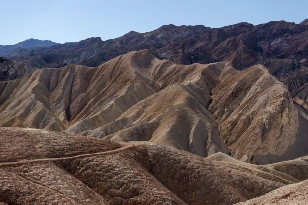 Badlands of the Golden Canyon trail Death Valley