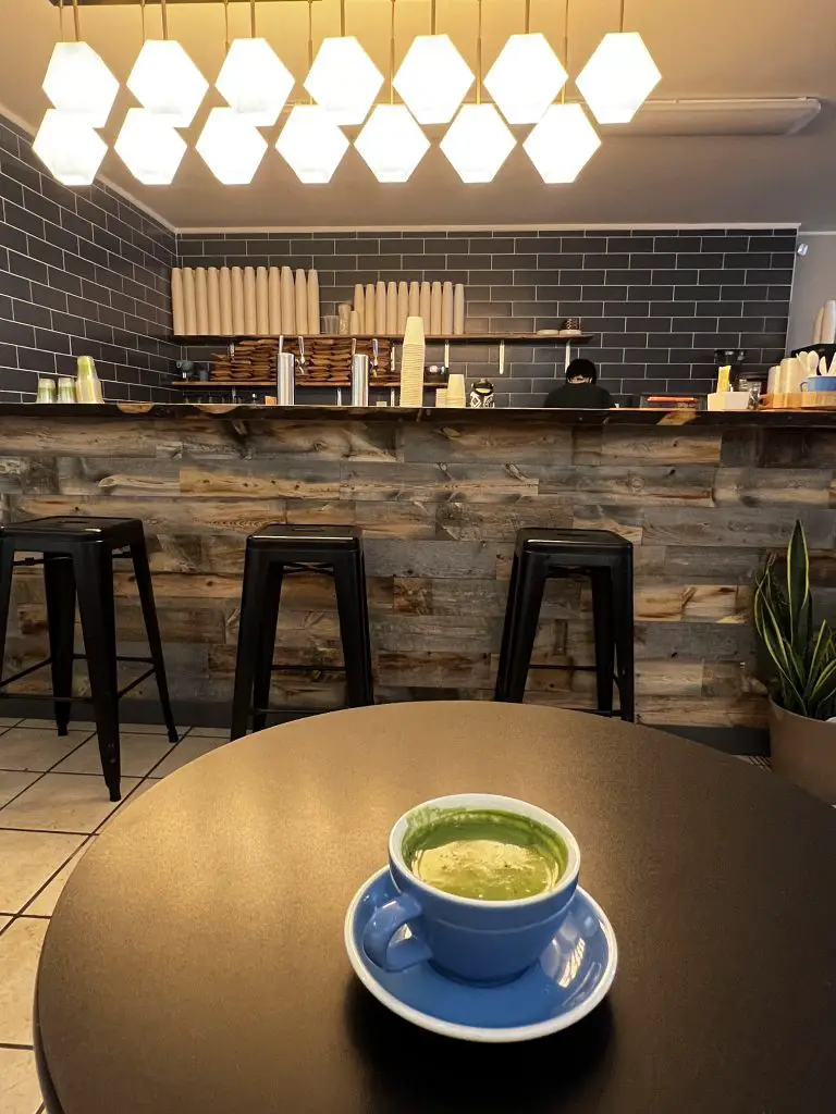 Matcha Latte in Ballast Coffee Shop