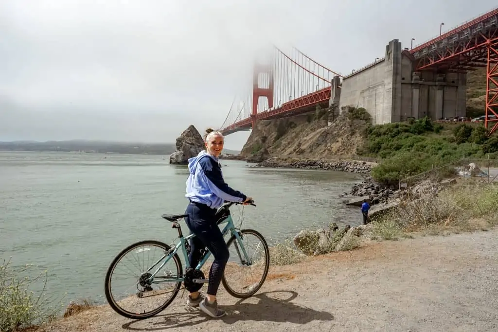 biking across the Golden Gate Bridge