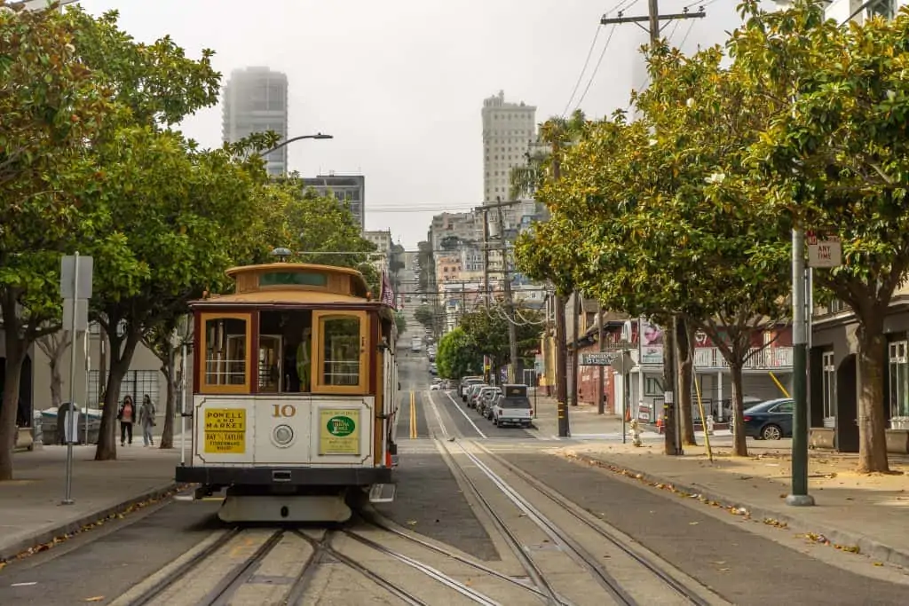 Powell/Mason Cable Car in San Francisco, California.