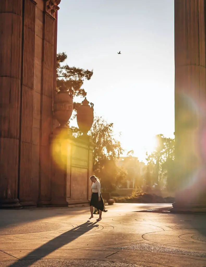 Sunrise at the Palace of Fine Arts in San Francisco.