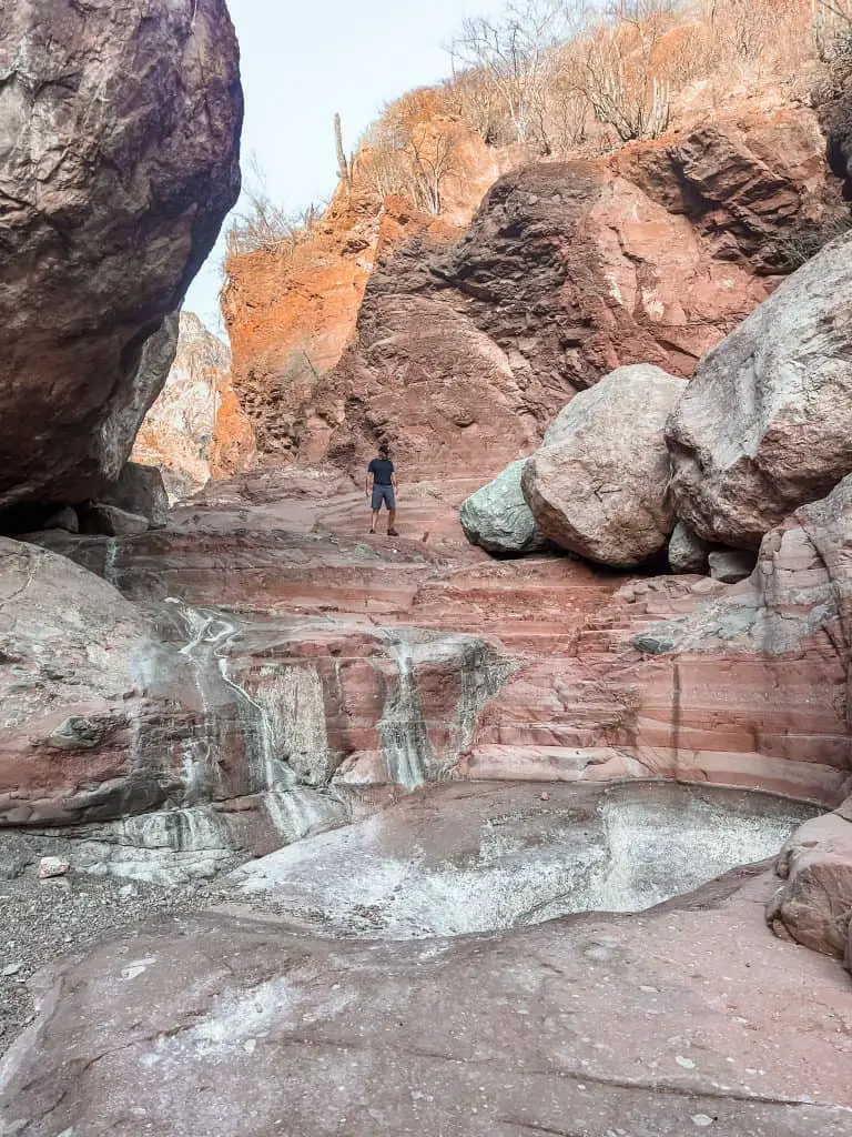 Dried waterfalls of Tabor Canyon in Loreto Mexico