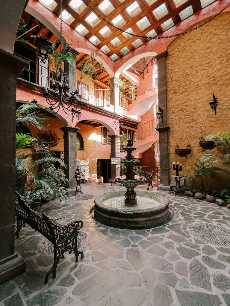 Entry to Hotel Posada de Las Flores in Loreto, Mexico