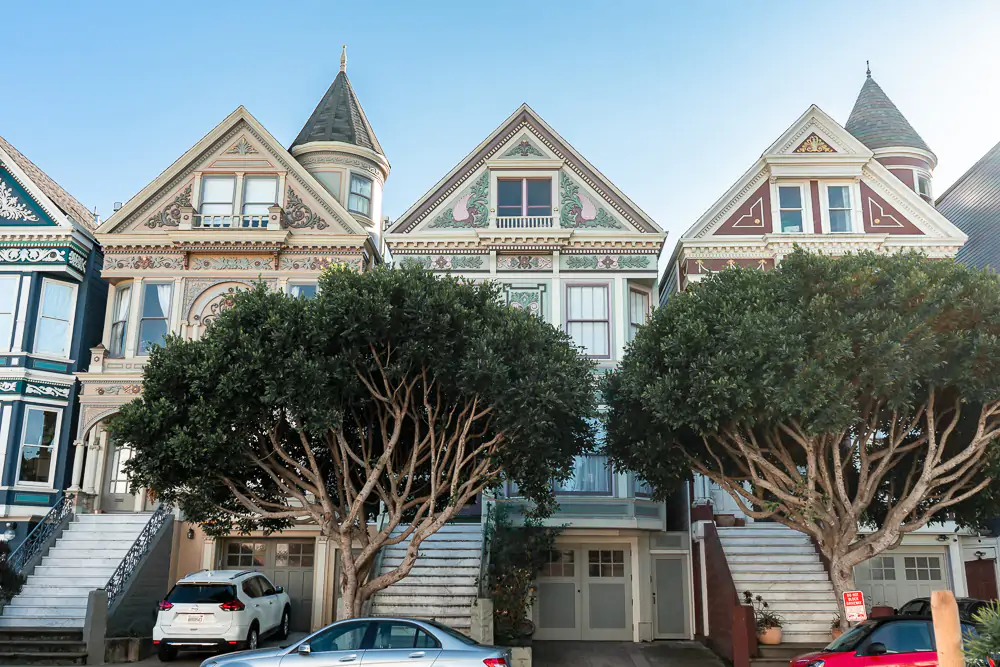 Haight Ashbury Victorian homes in San Francisco, CA.