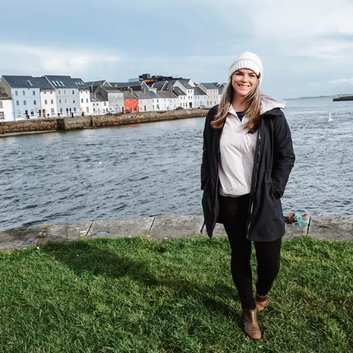 Solo female travel blogger Katie Minahan in Galway Ireland