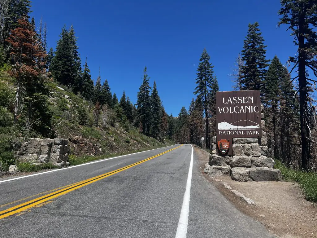 Lassen National Park southwest entrance sign