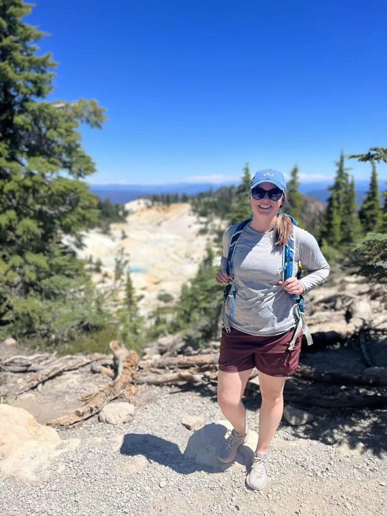 Me standing at the overlook of Bumpass Hell on the Bumpass Hell trail in Lassen National Park