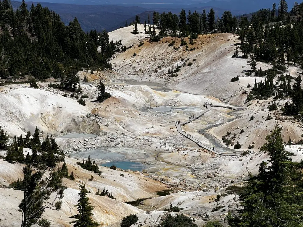 View of Bumpass Hell hydrothermal area in Lassen National Park