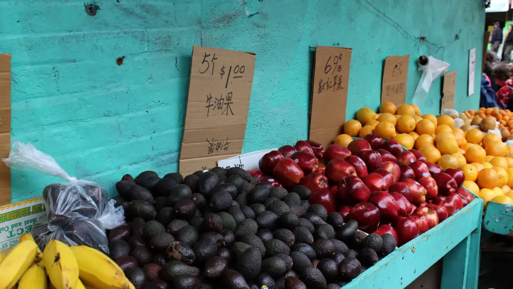 Fruit stalls in Chinatown, San Francisco, California.