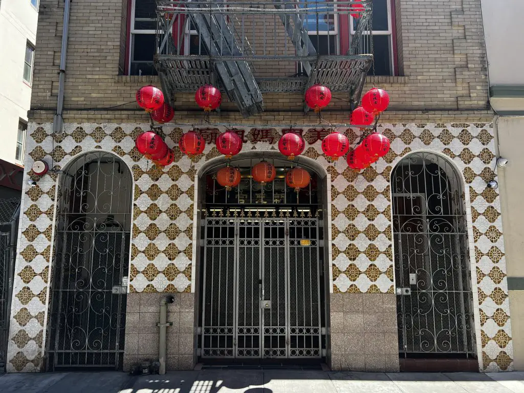 Ma Tsu temple in Chinatown, San Francisco, California.